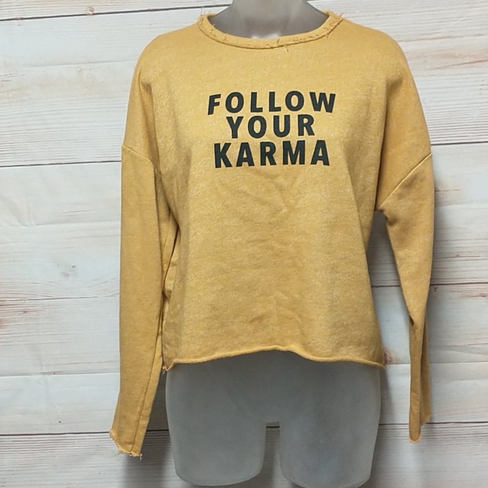 Zara Trafaluc Cropped Oversized sweatshirt Top Size S